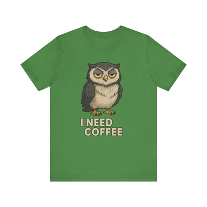 I Need Coffee Owl T-shirt